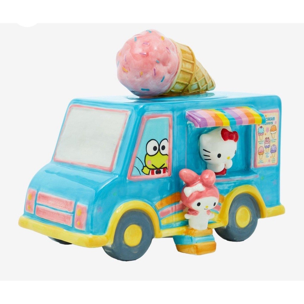 HELLO KITTY ICE CREAM TRUCK Cookie Jar Blue Sky Clayworks NEW Sealed Box
